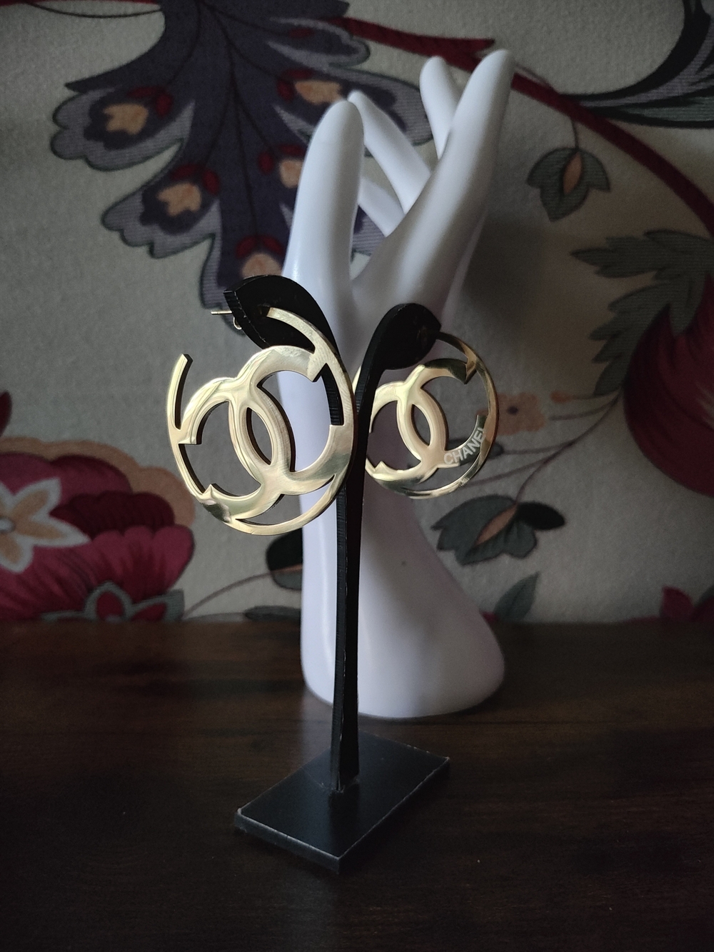 Gold Interlocking Hoop Earrings